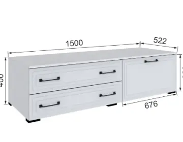 Бруклин Тумба ТВ 150ГТ-1 Белый
