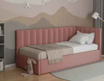 Кровать Агата с ПМ 90х200 (Тип A, Bingo (mauve)