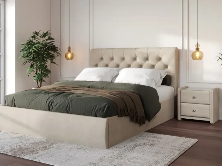 Кровать Беатриче с пм 160х200 Ultra (sand)