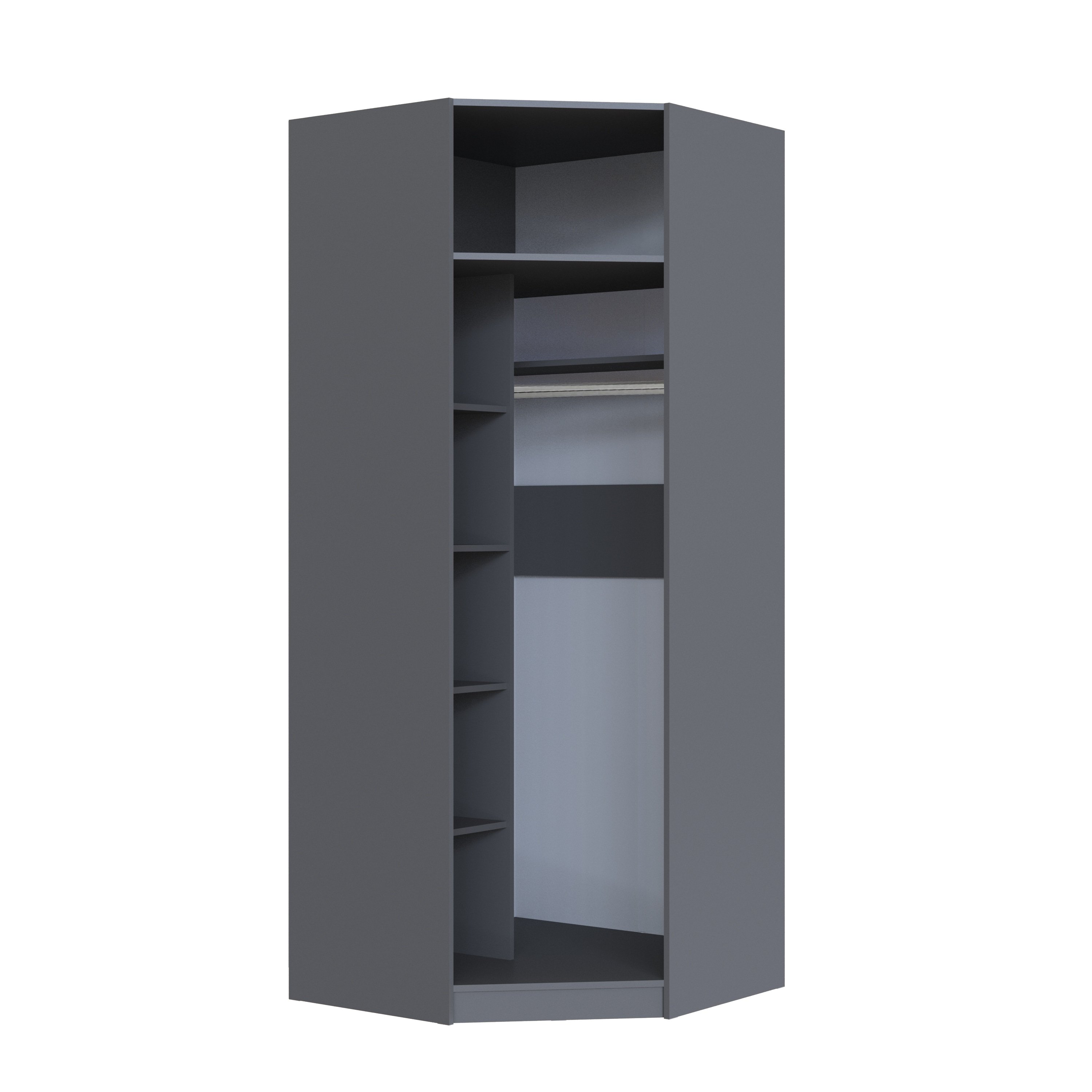 Шкаф угловой Апполия Графит Серый