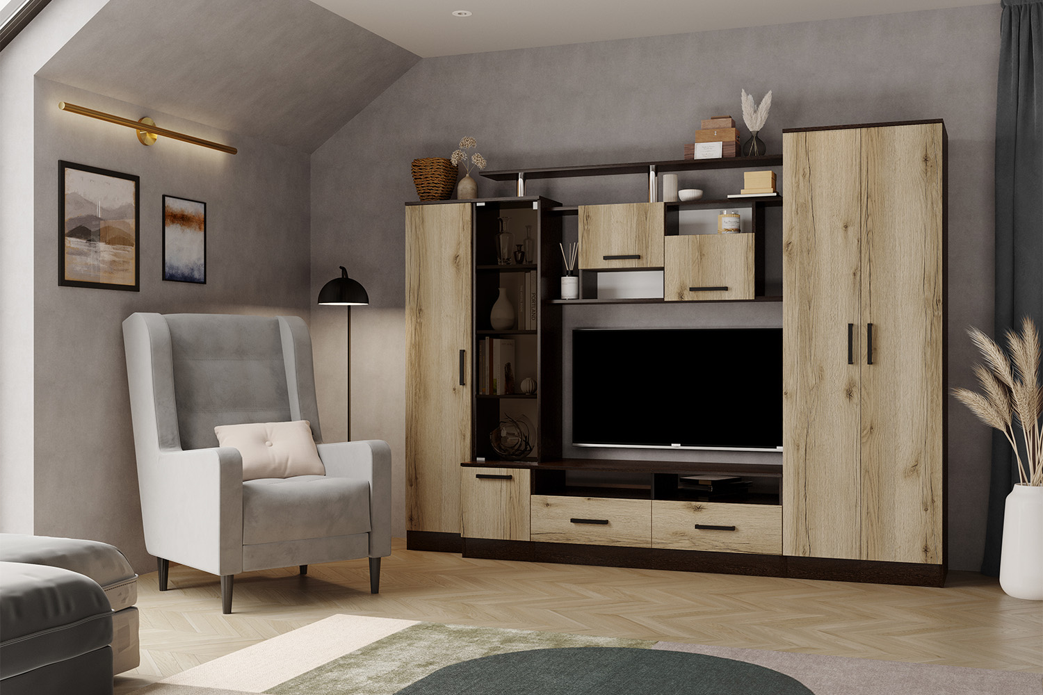 Гостиная Оскар-5 венге/дуб делано