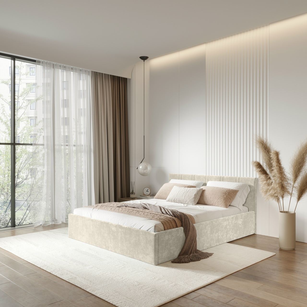 Кровать 1,4 м Ника КР-13 миндаль