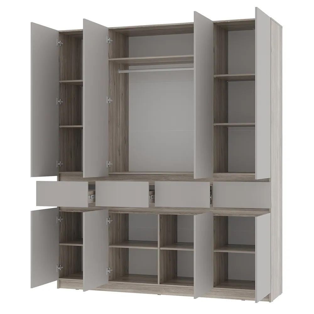 Шкаф 4-х створчатый Багира ШК-13 дуб смоки/кашеми