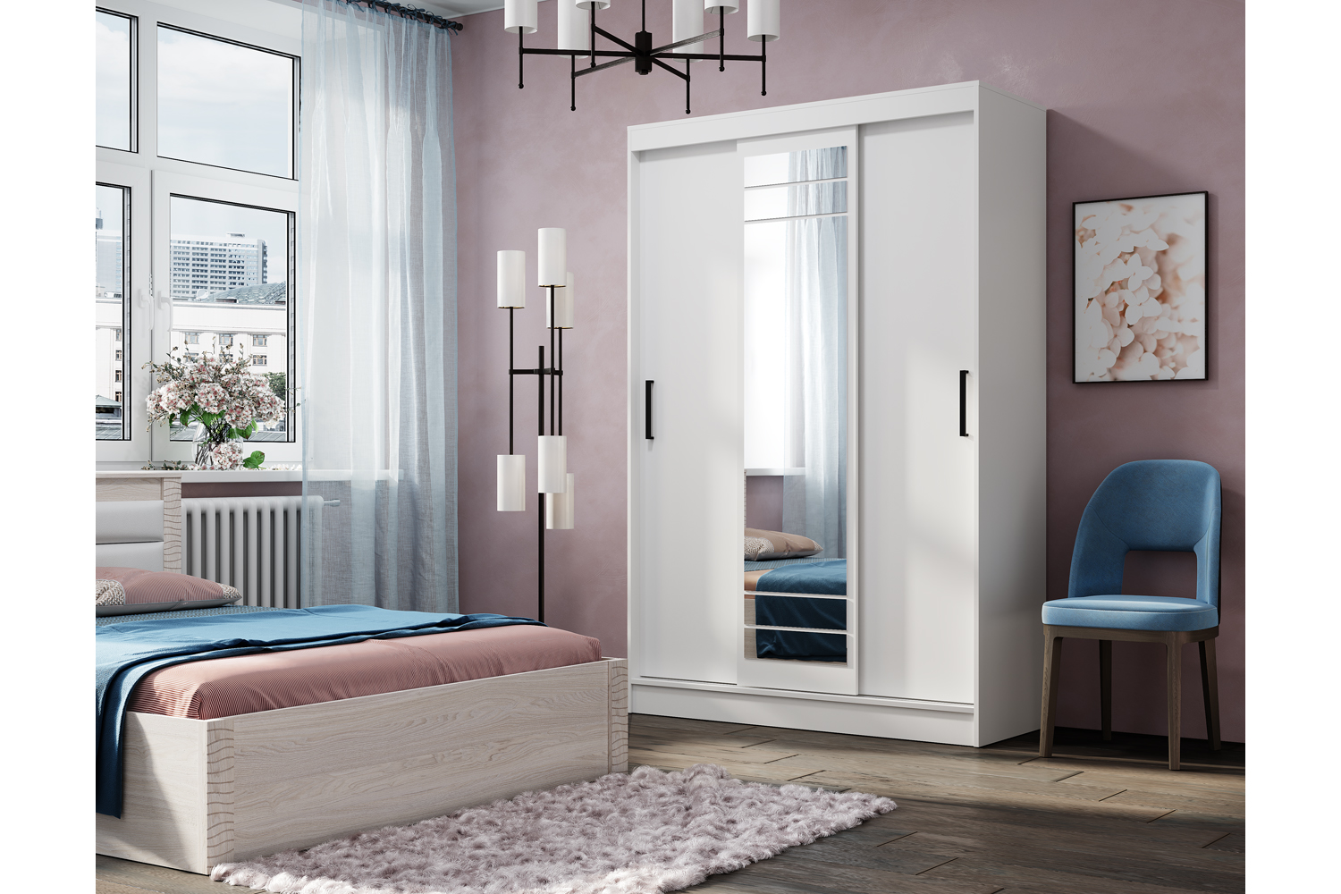 Шкаф-купе Тео ШКК-02 белый