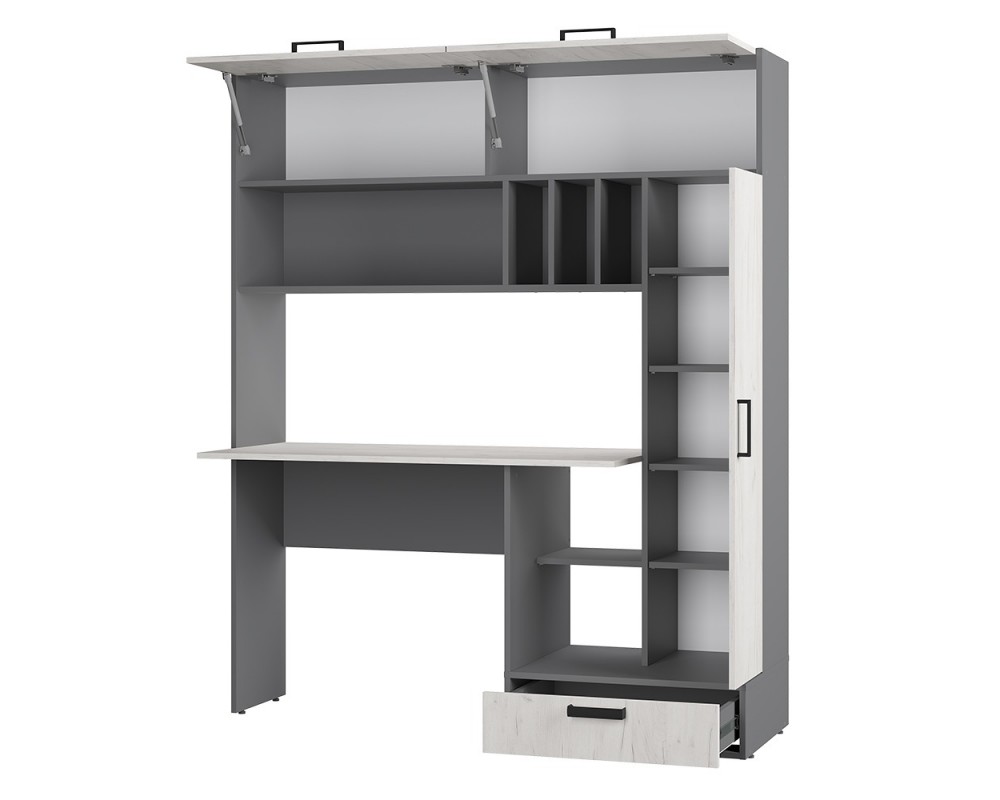 Техно Стол письменный графит/дуб крафт белый