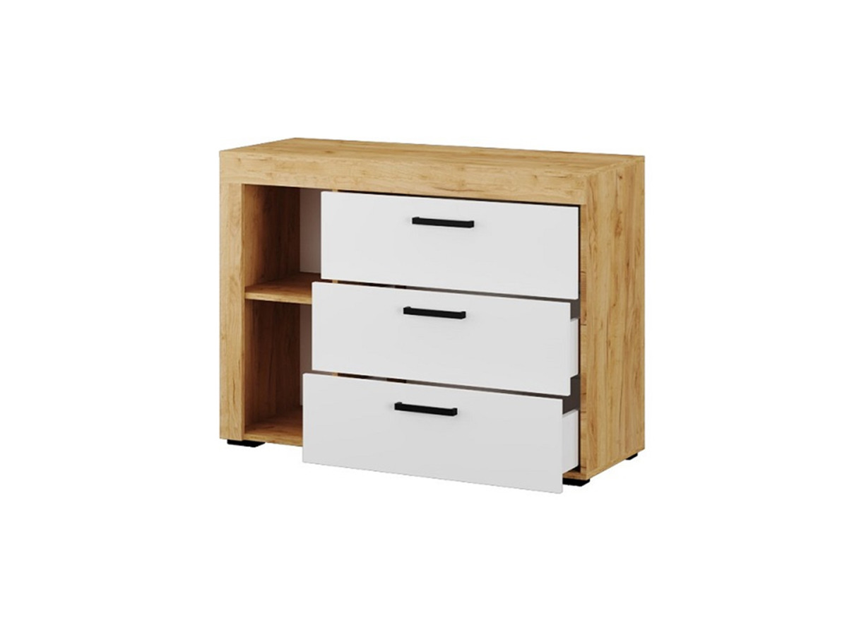 Адель комод дуб крафт золотой/белый