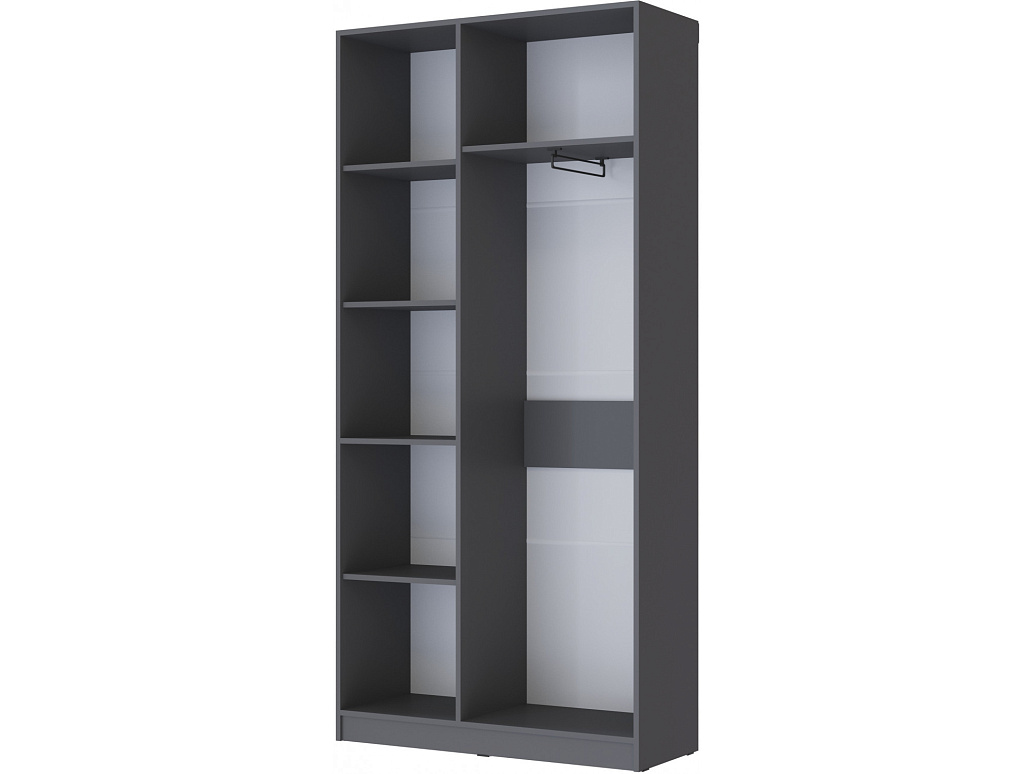 Апполия Шкаф 2-х дверный Графит Серый/Лунный крат