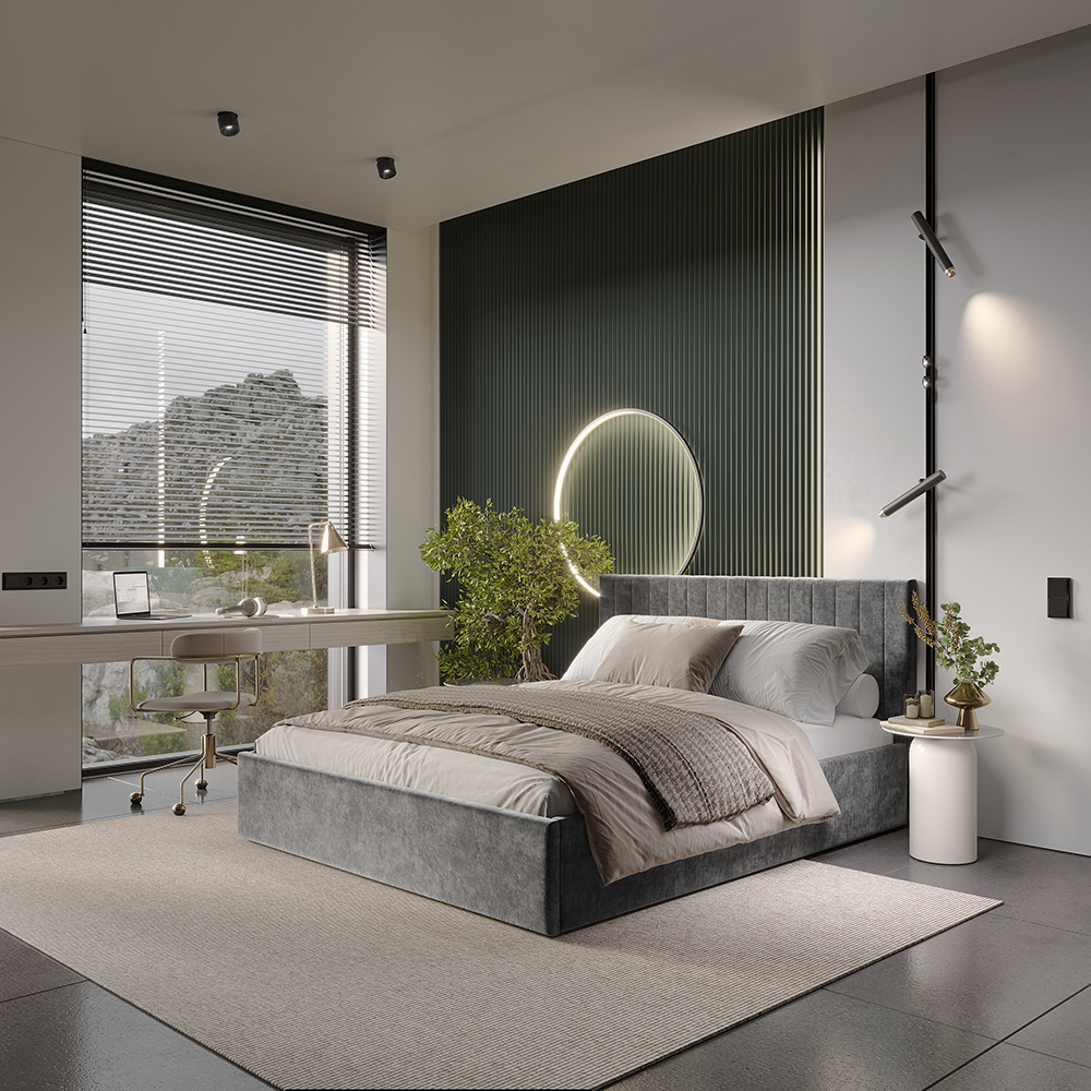 Кровать Хлоя 1,6 м грифельный