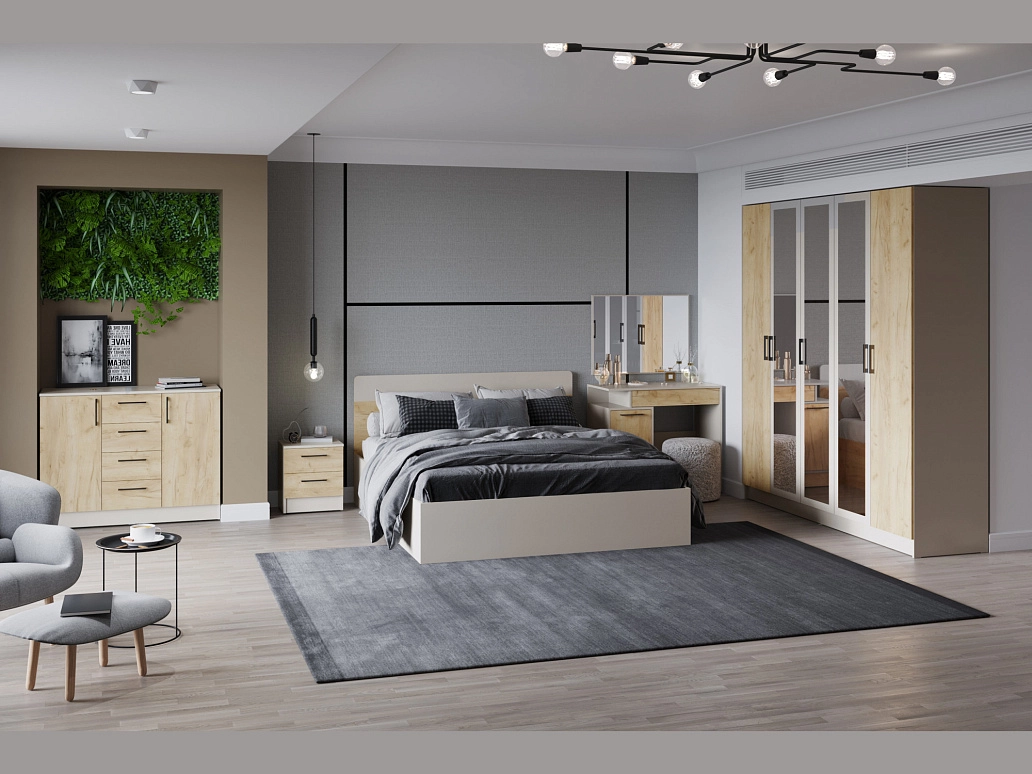 Спальня Вегас кашемир/дуб крафт золотой