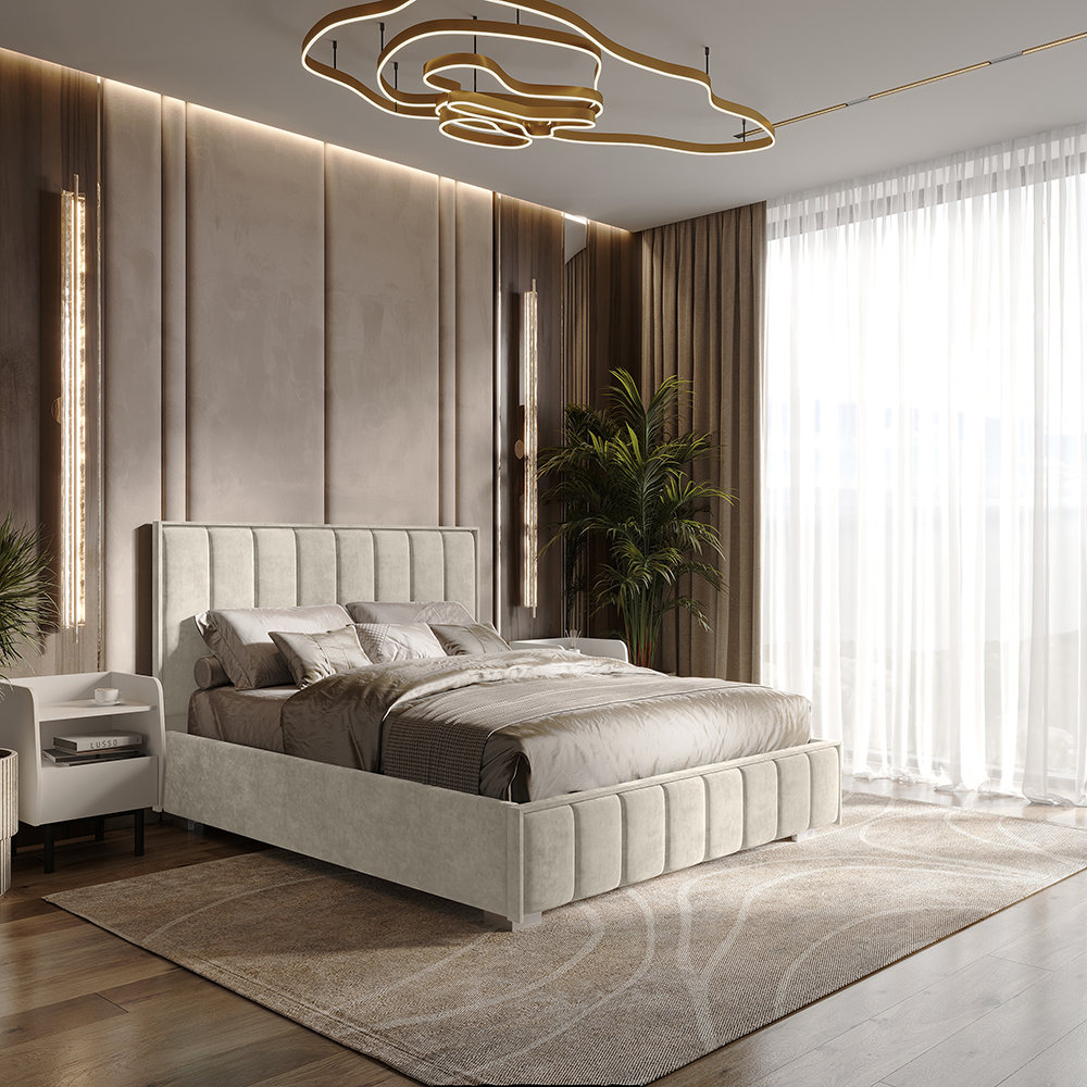 Кровать 1,4 м Мирабель КР-11 миндаль