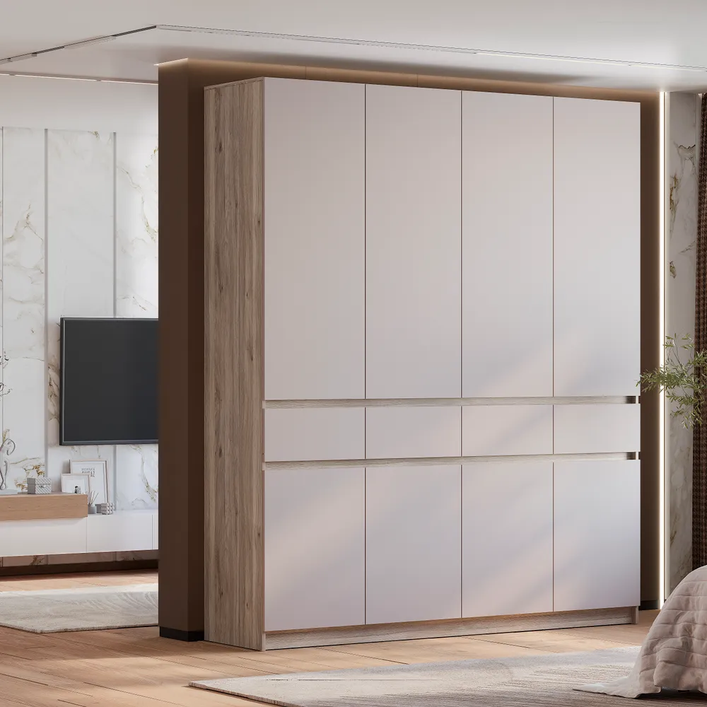 Шкаф 4-х створчатый Багира ШК-13 дуб смоки/кашеми