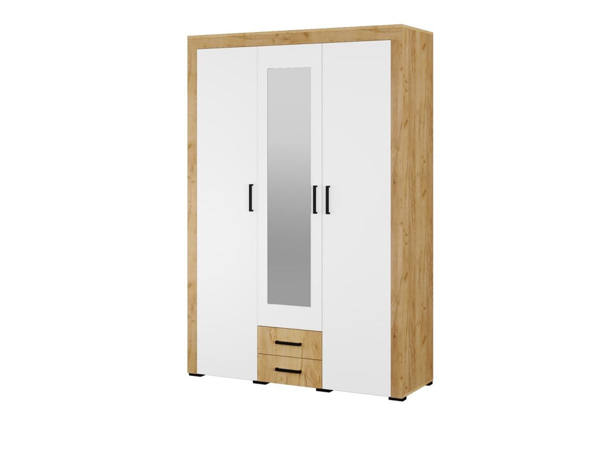 Адель шкаф 3-х ств дуб крафт золотой/белый