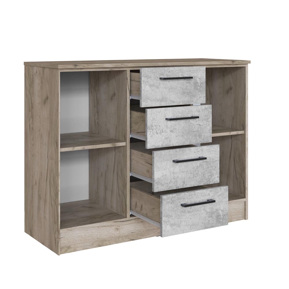 Вегас Комод дуб крафт серый/цемент