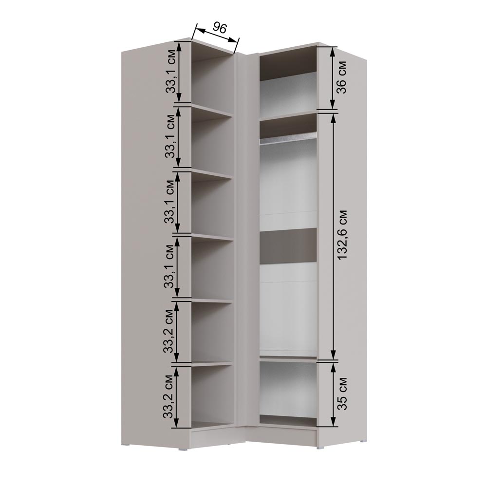 Вегас Шкаф угловой кашемир/дуб крафт золотой