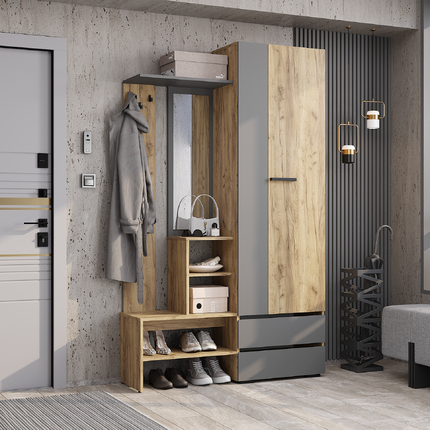 Прихожая Твист ПР-04 крафт-графит