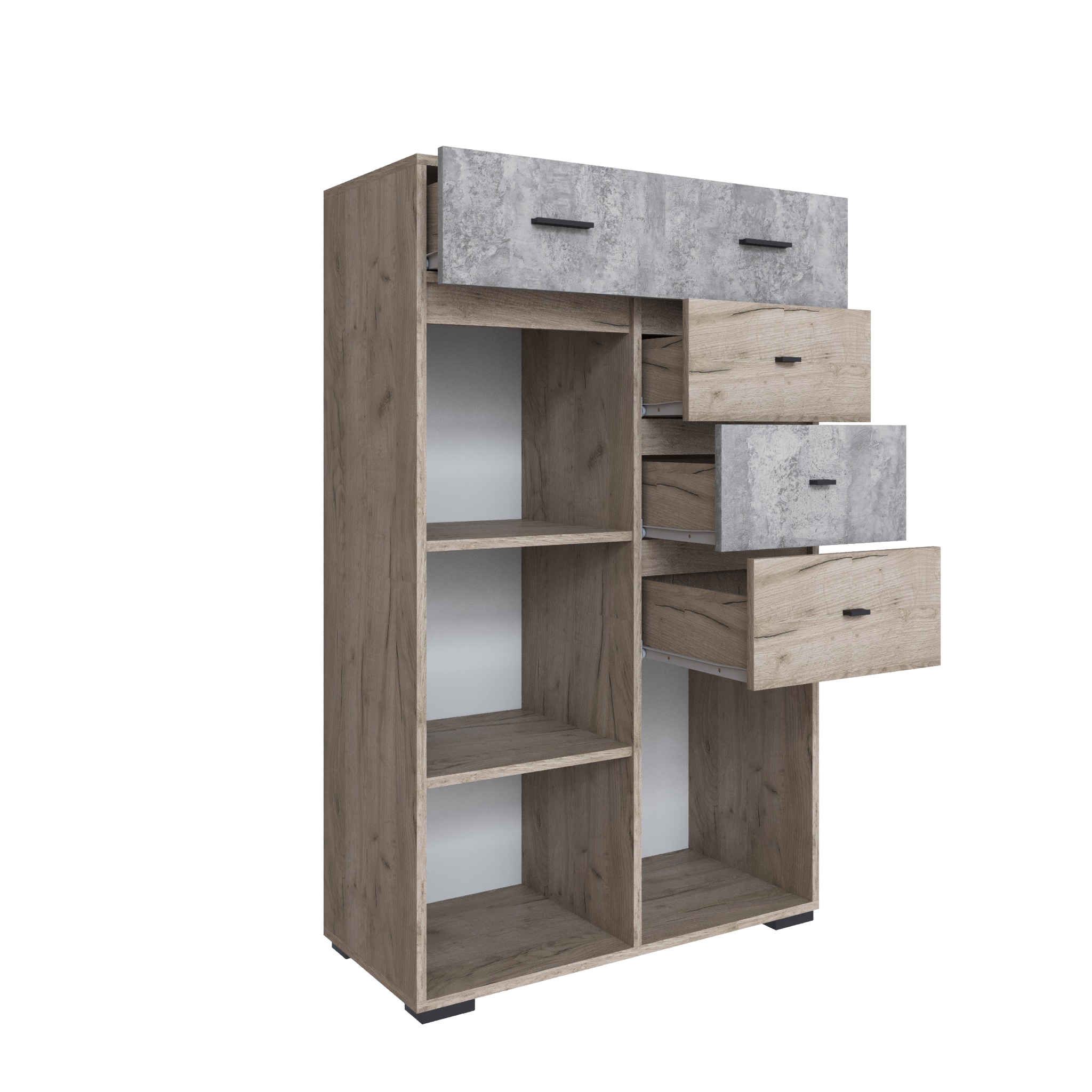 Дублин Комод дуб крафт серый/цемент