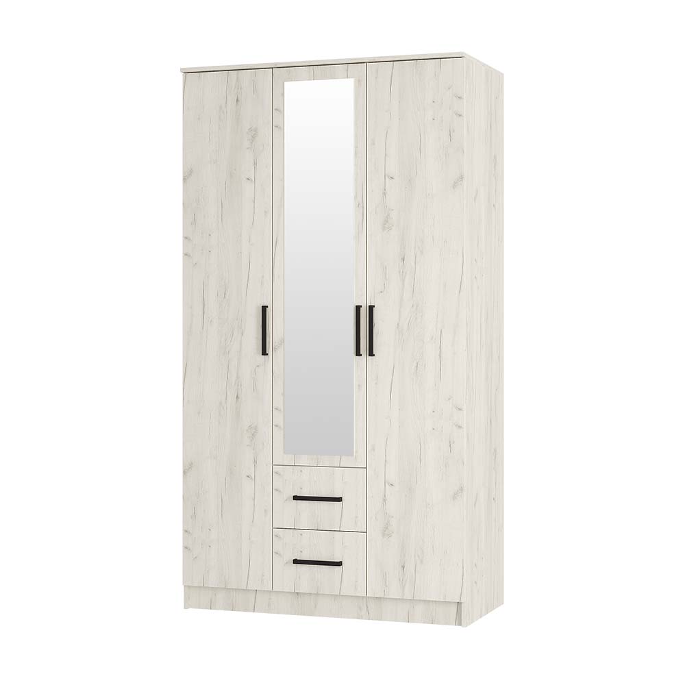 Фиеста Шкаф 3-х створчатый дуб крафт белый