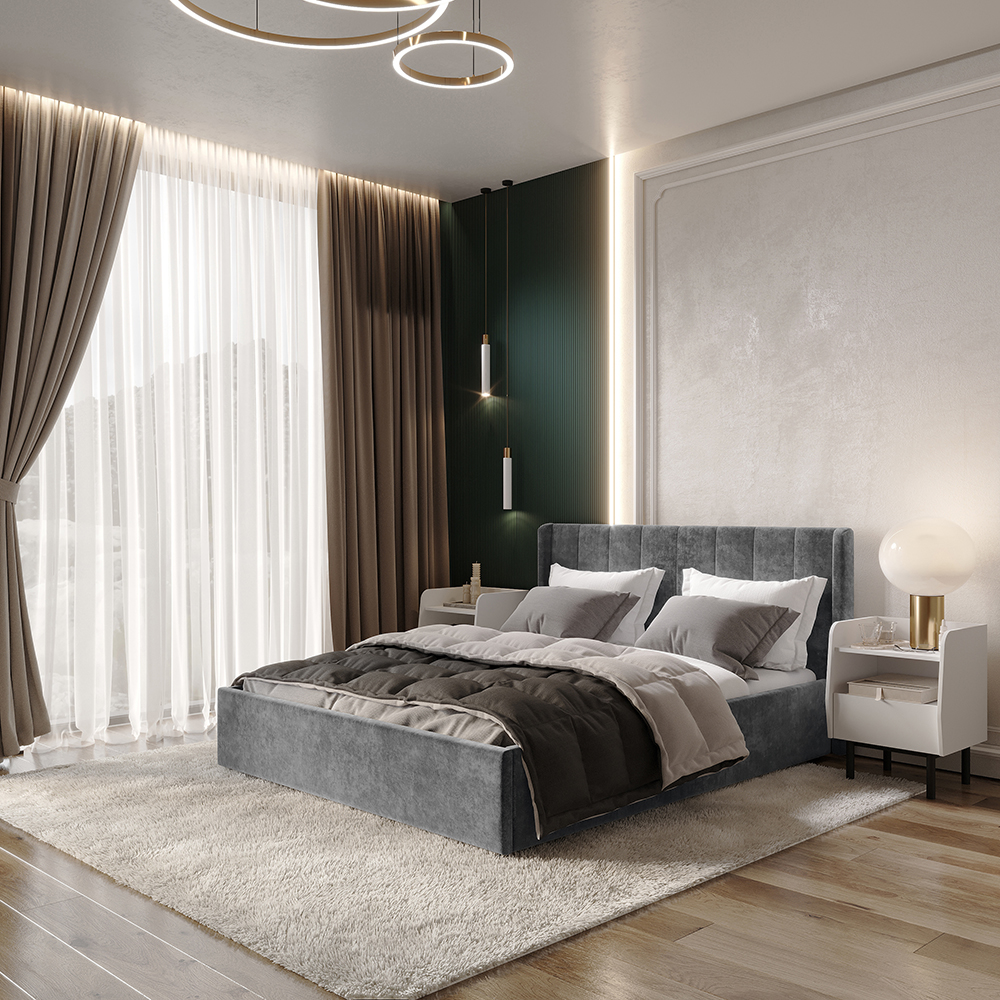 Кровать 1,6 м Версаль КР-18 грифельный