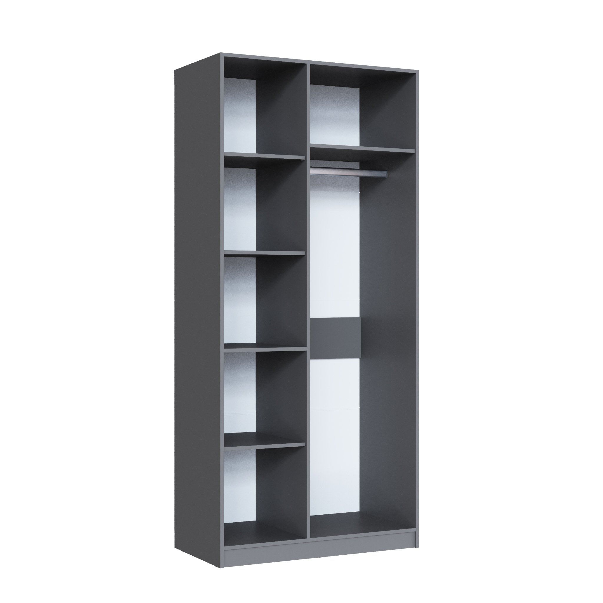 Шкаф 2-х дверный Апполия Графит серый