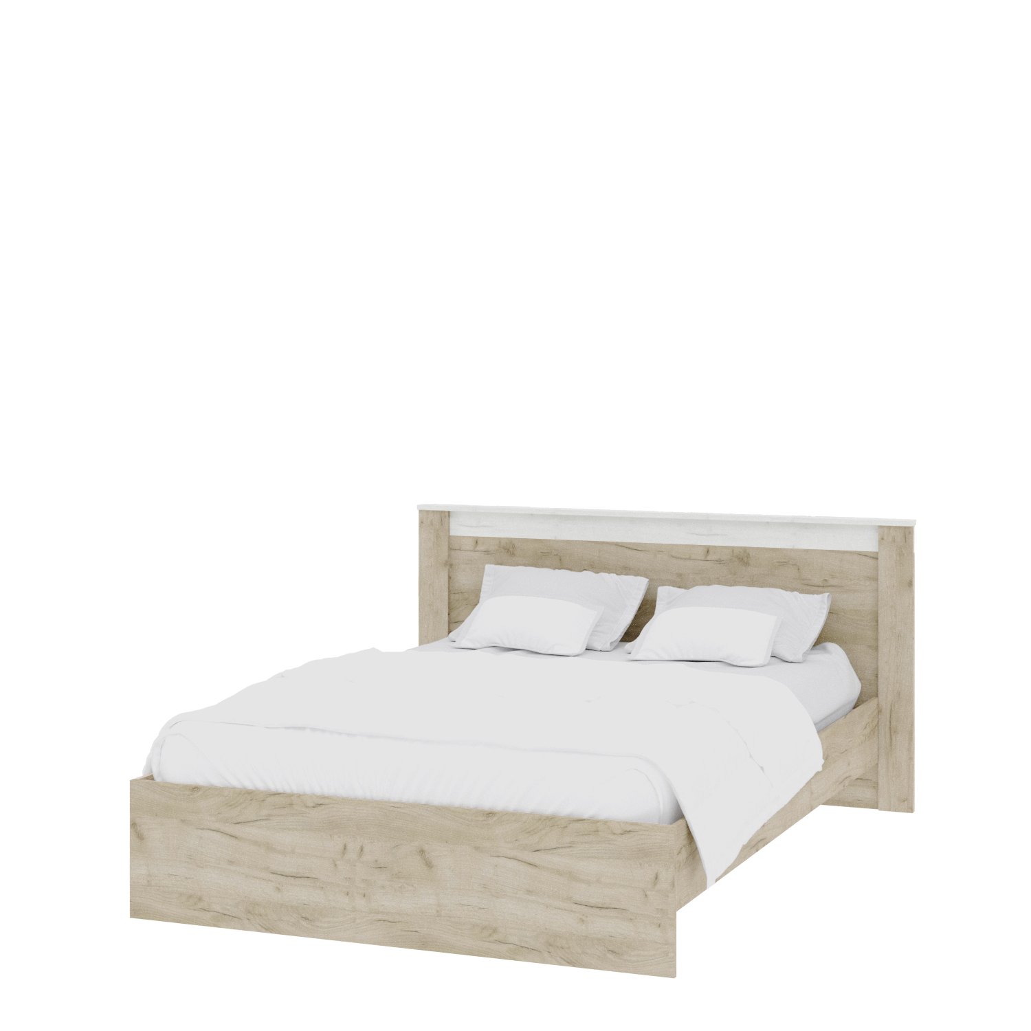 Адель кровать (1,6) дуб крафт серый/дуб крафт бел