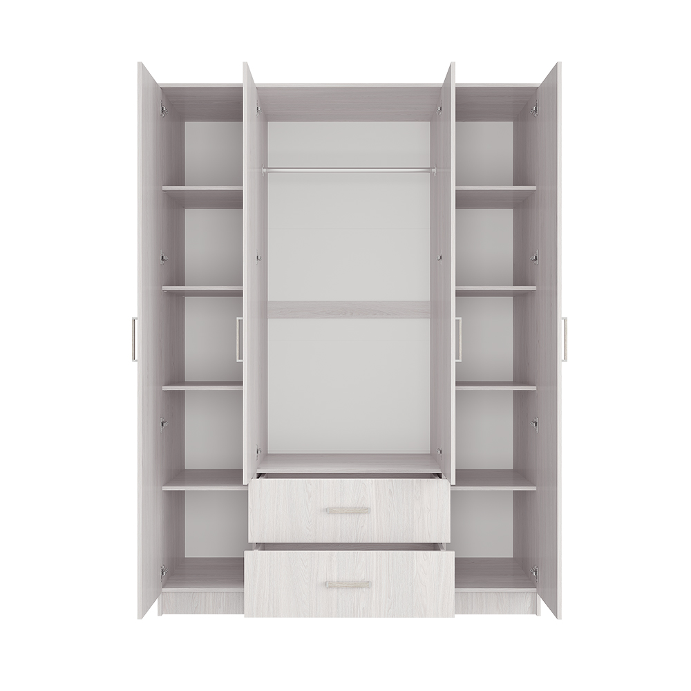 Титан Шкаф 4-х створчатый ясень белый