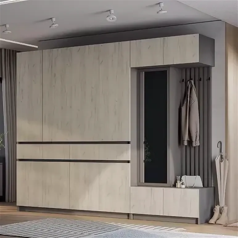 Прихожая Багира графит/дуб крафт белый