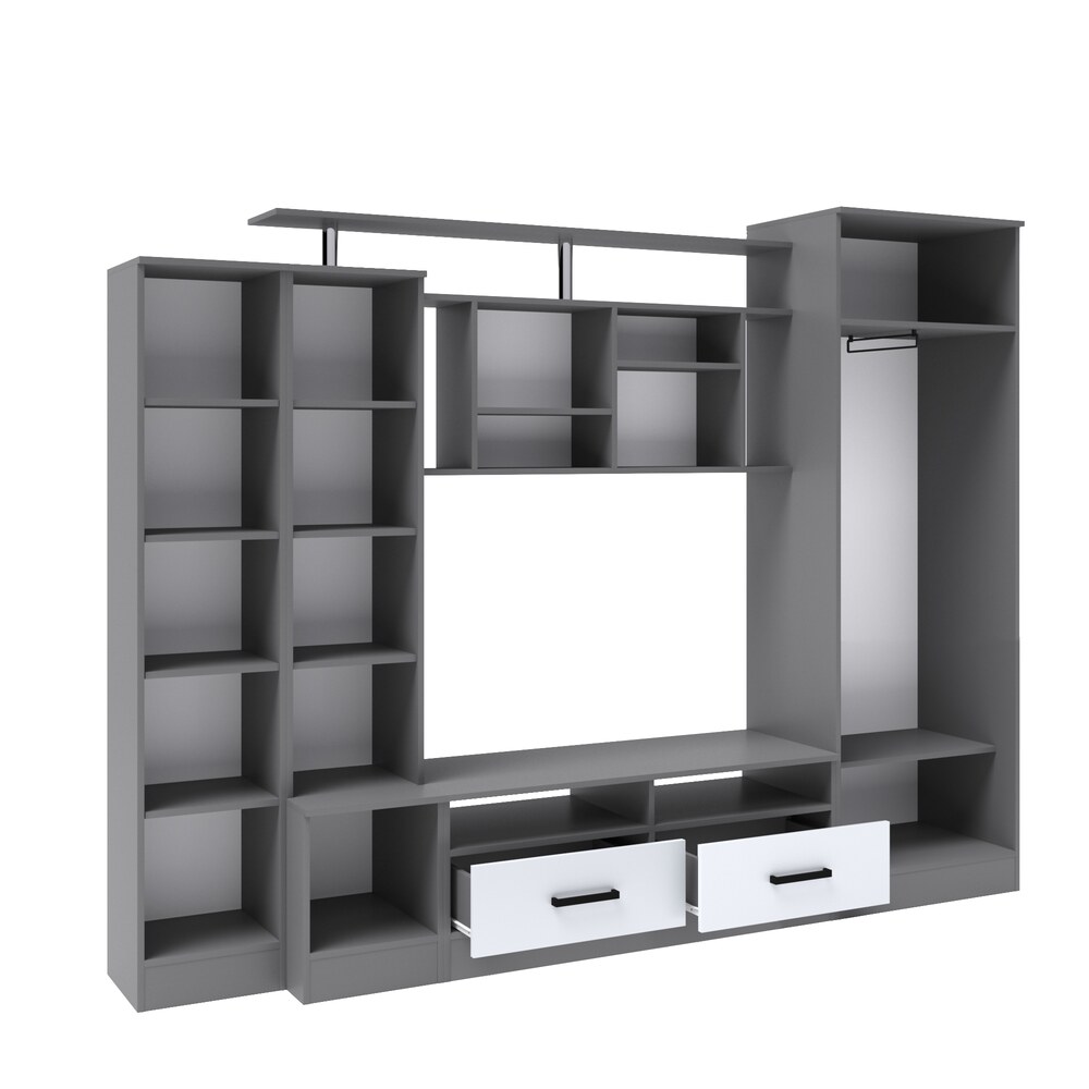 Гостиная Оскар-5 графит серый/камень серый