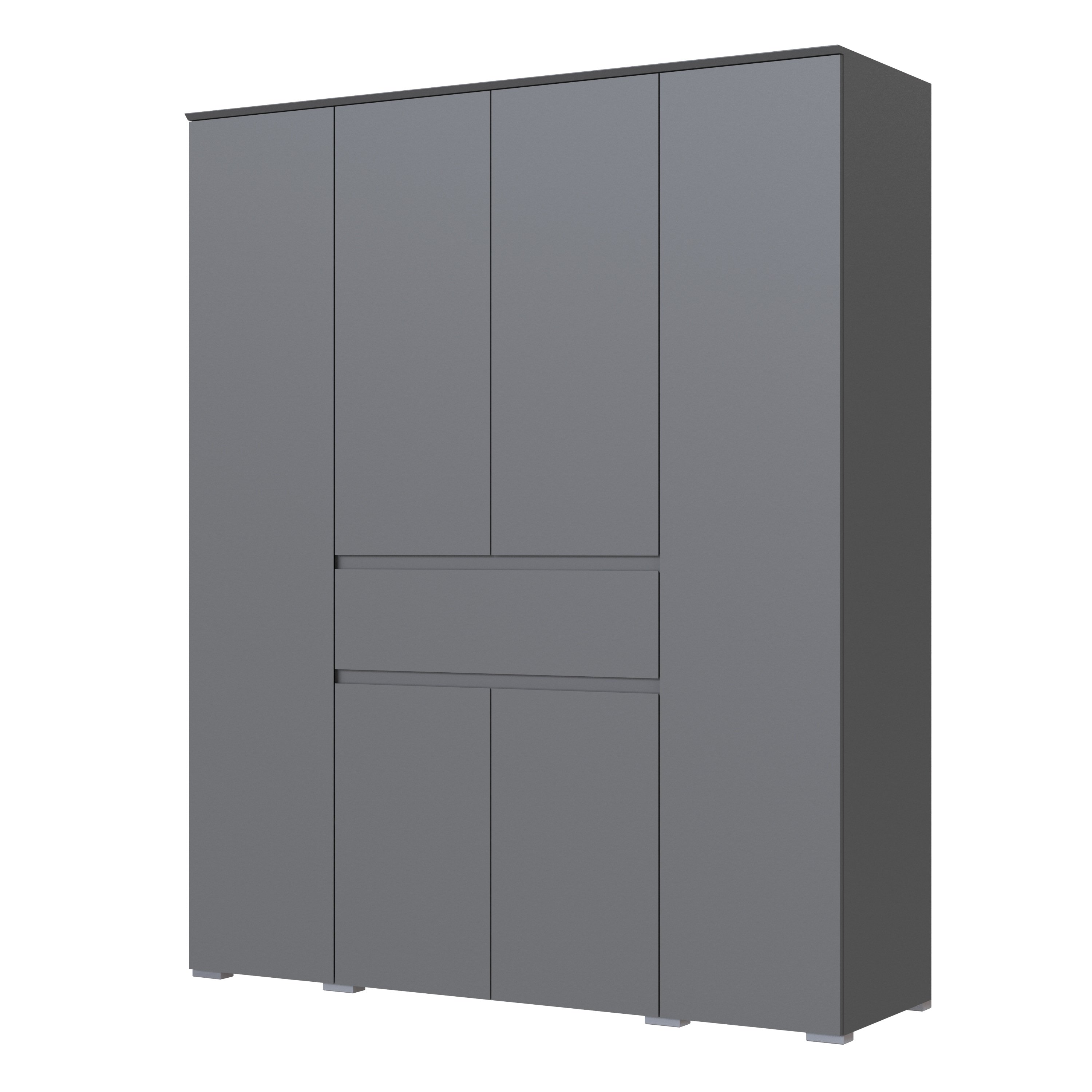 Плейона Шкаф 4-х створчатый графит серый