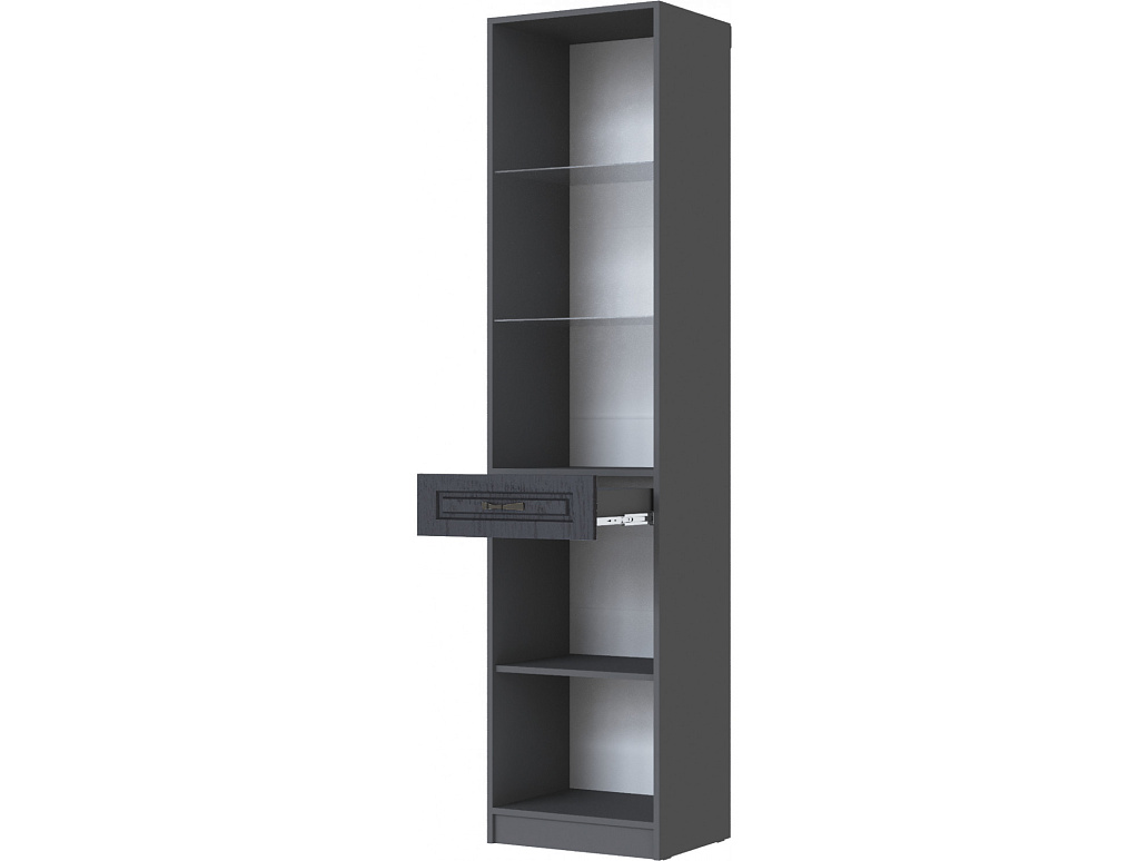 Апполия Пенал-витрина Графит серый/Лунный кратер