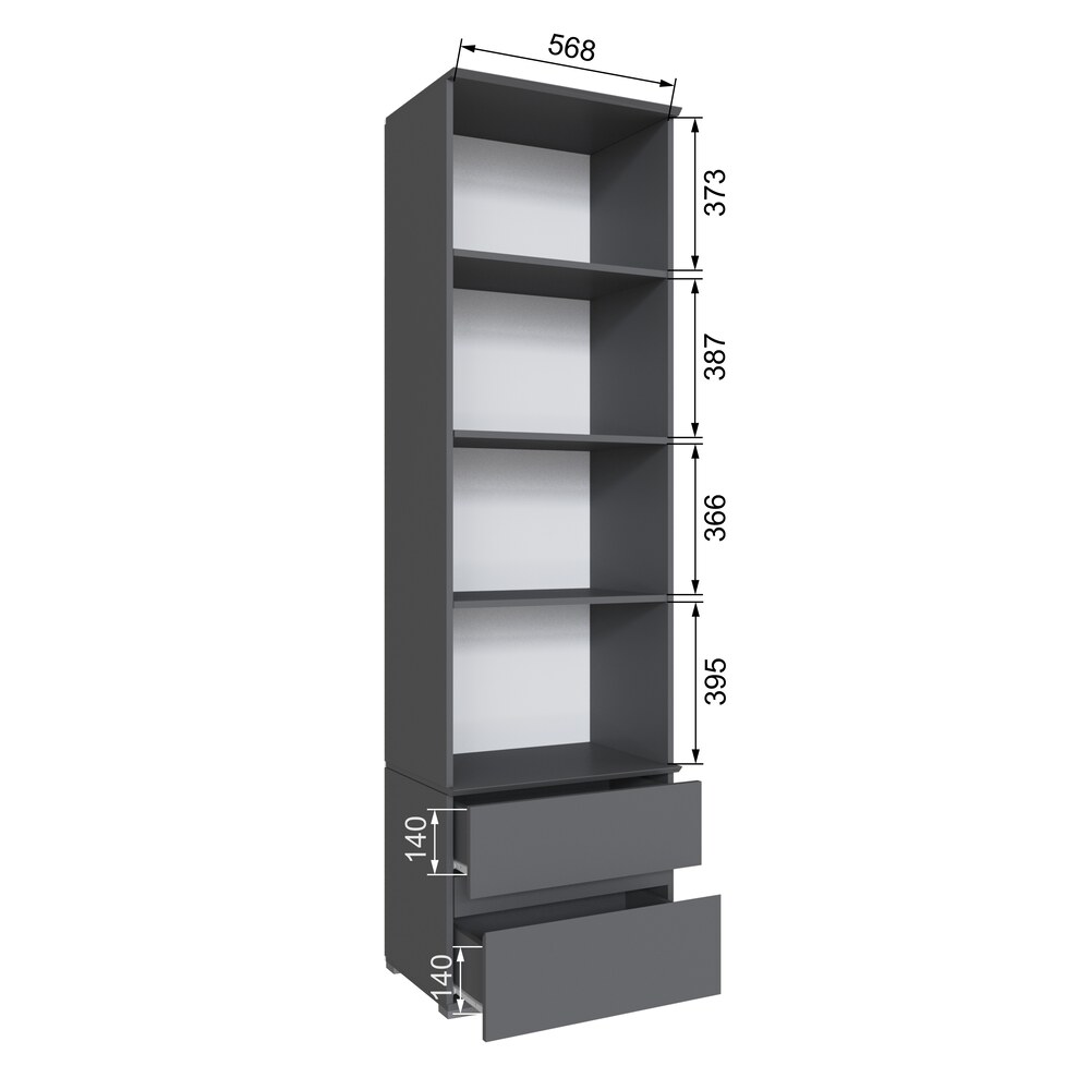Плейона Пенал открытый графит серый