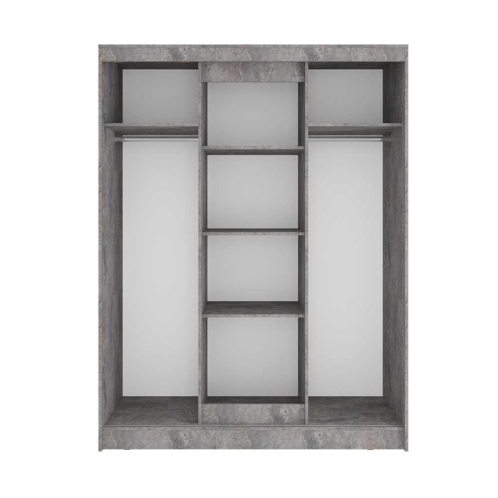 Шкаф-купе Смарт ШКК-06 цемент светлый/белый