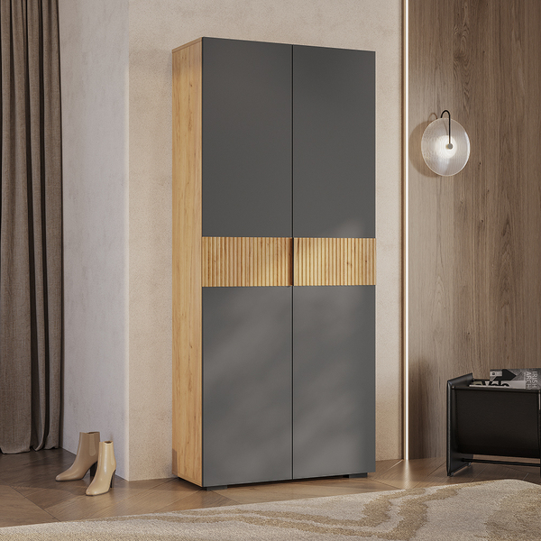 Шкаф 2-х створчатый Сандра ШК-04 крафт/графит, М-