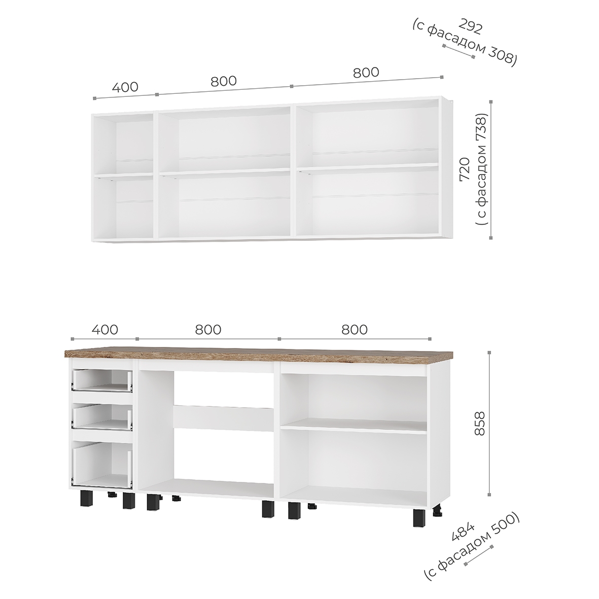 Кухня Честер 2 м кашемир