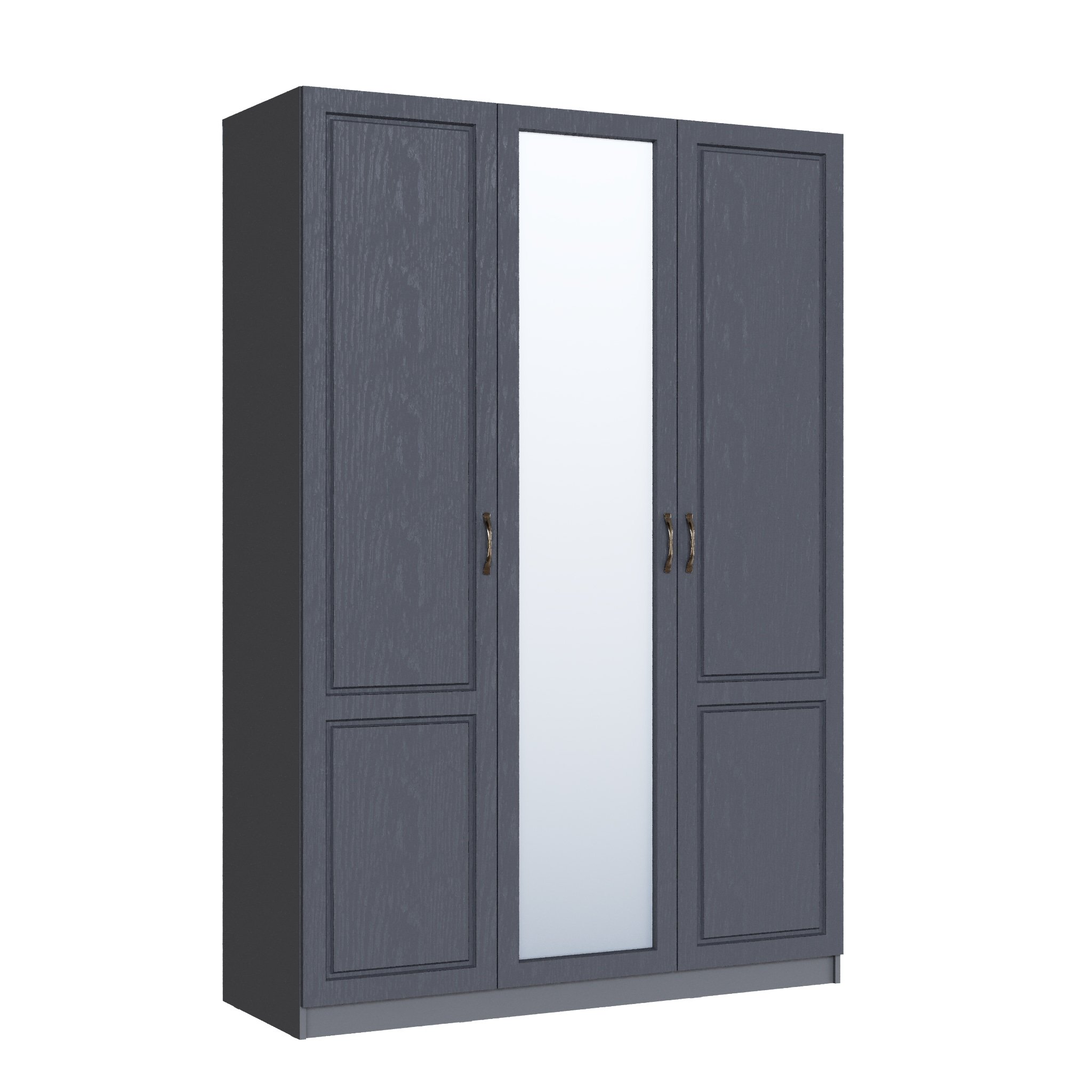 Шкаф 3-х дверный Апполия Графит Серый