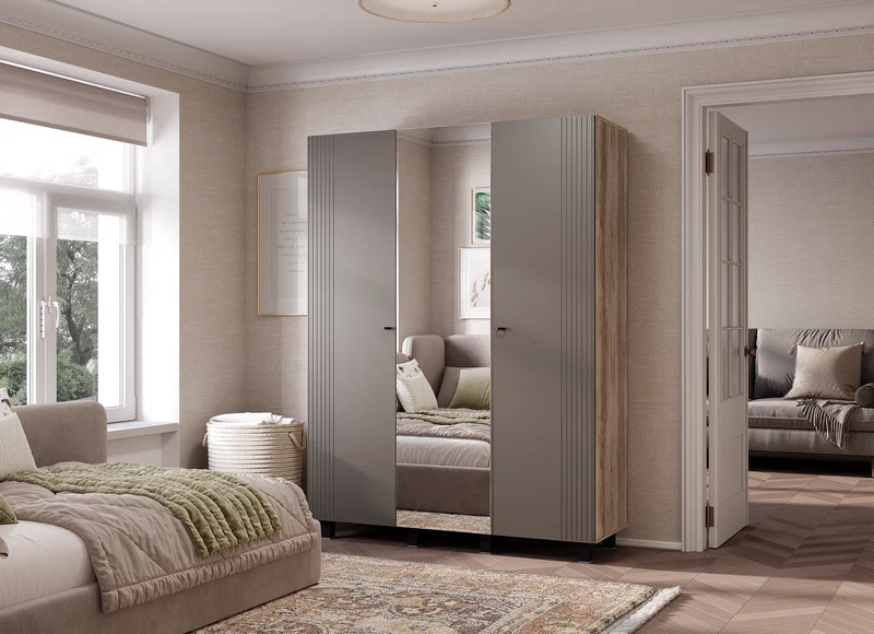 Олива Шкаф 3-х створчатый ШК-08 муссон софт