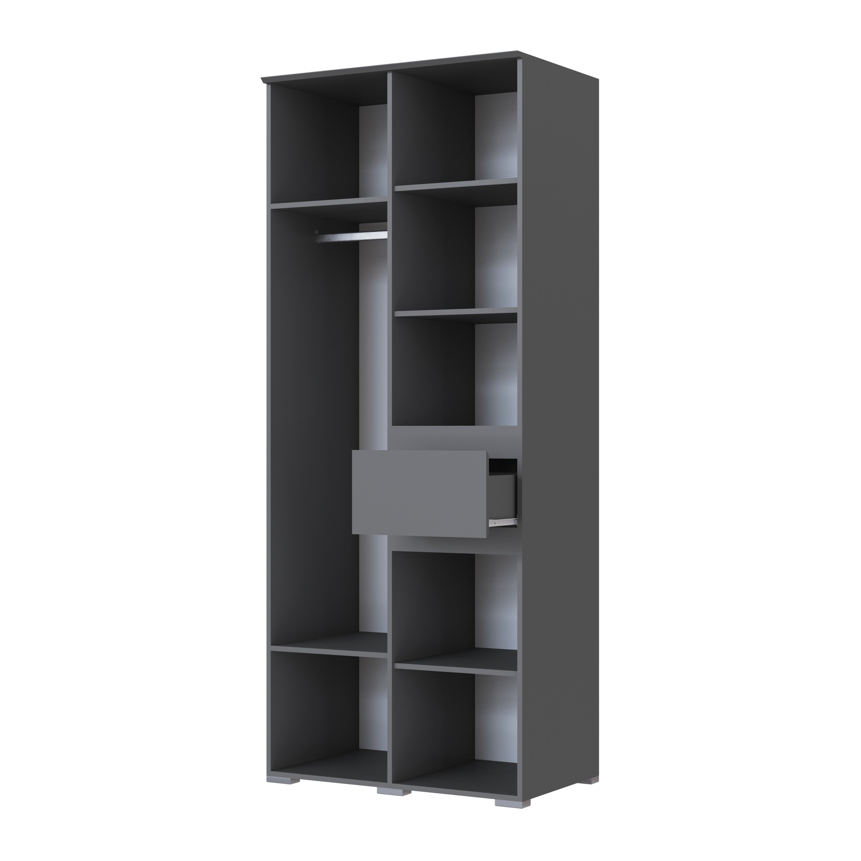  Плейона Шкаф 2-х створчатый графит серый