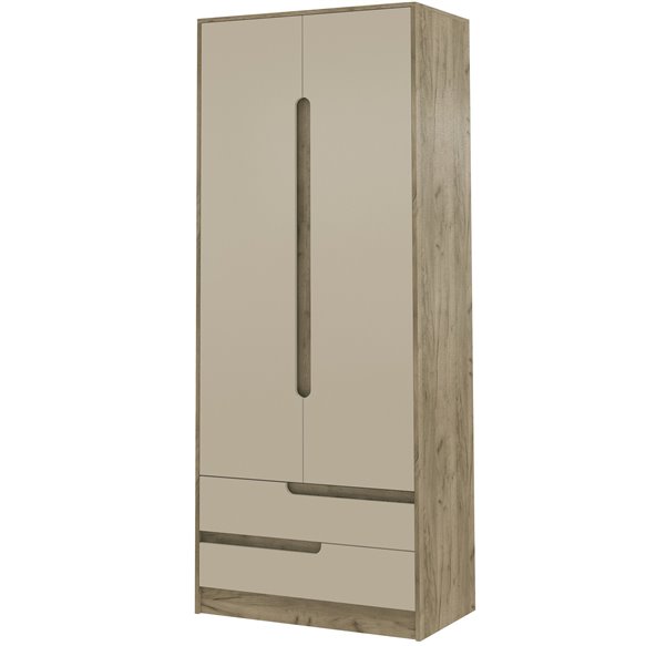 Гавана шкаф 2х ств. дуб крафт серый/кашемир