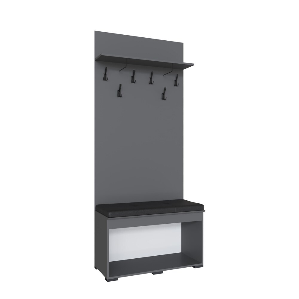 Плейона Тумба с вешалкой графит серый