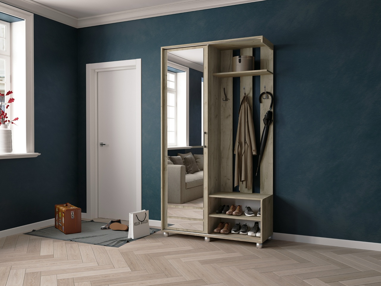 Прихожая Ларго-2 дуб крафт серый