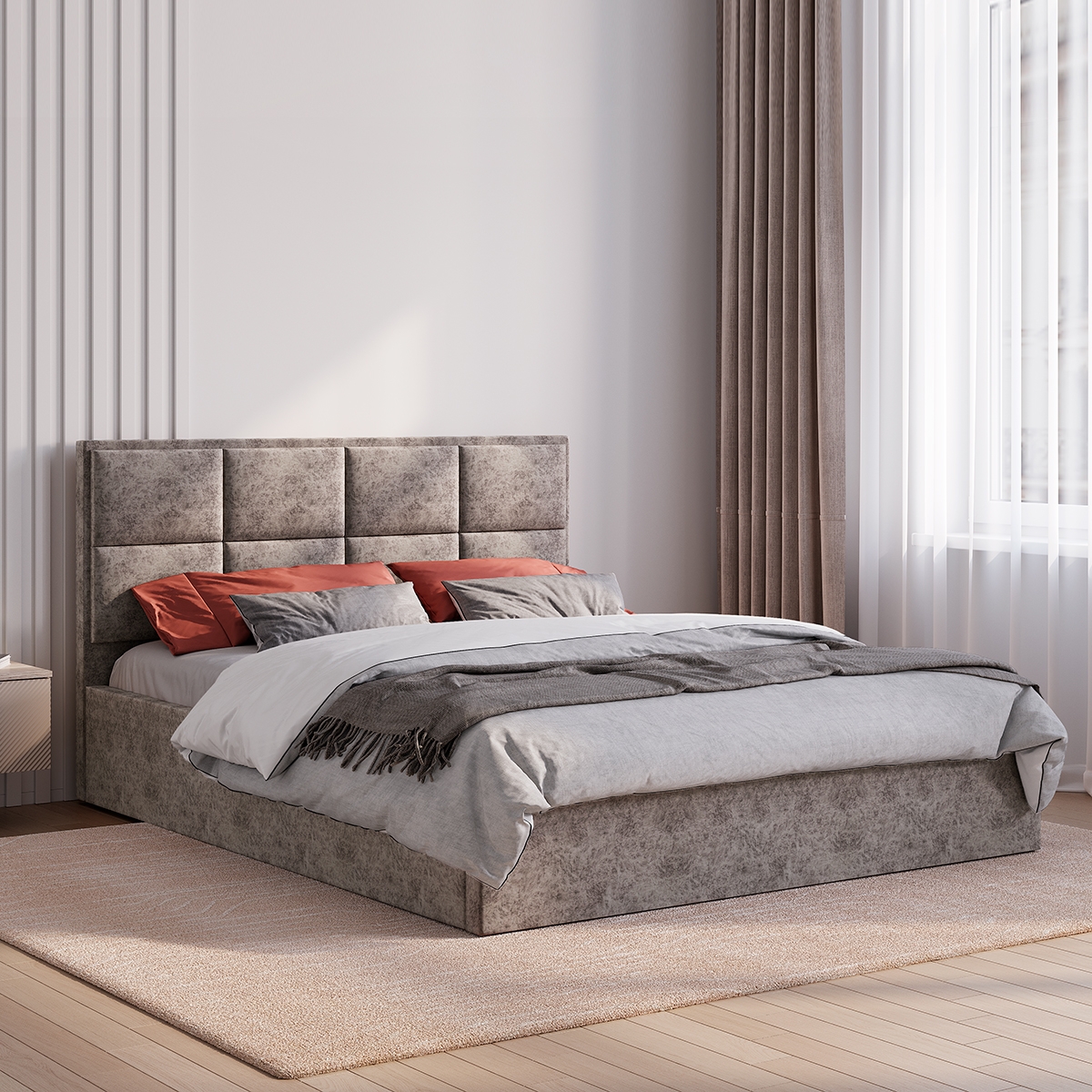 Кровать Линда КР-16 1,6 м грей