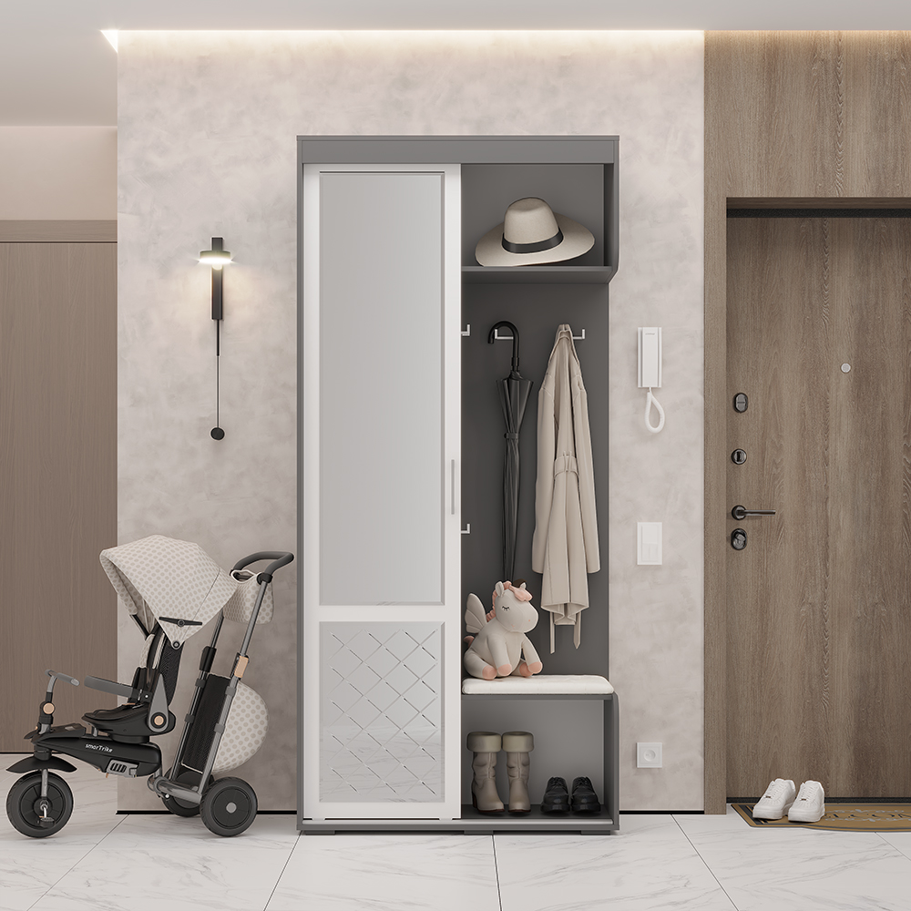 Прихожая Варда графит/белый