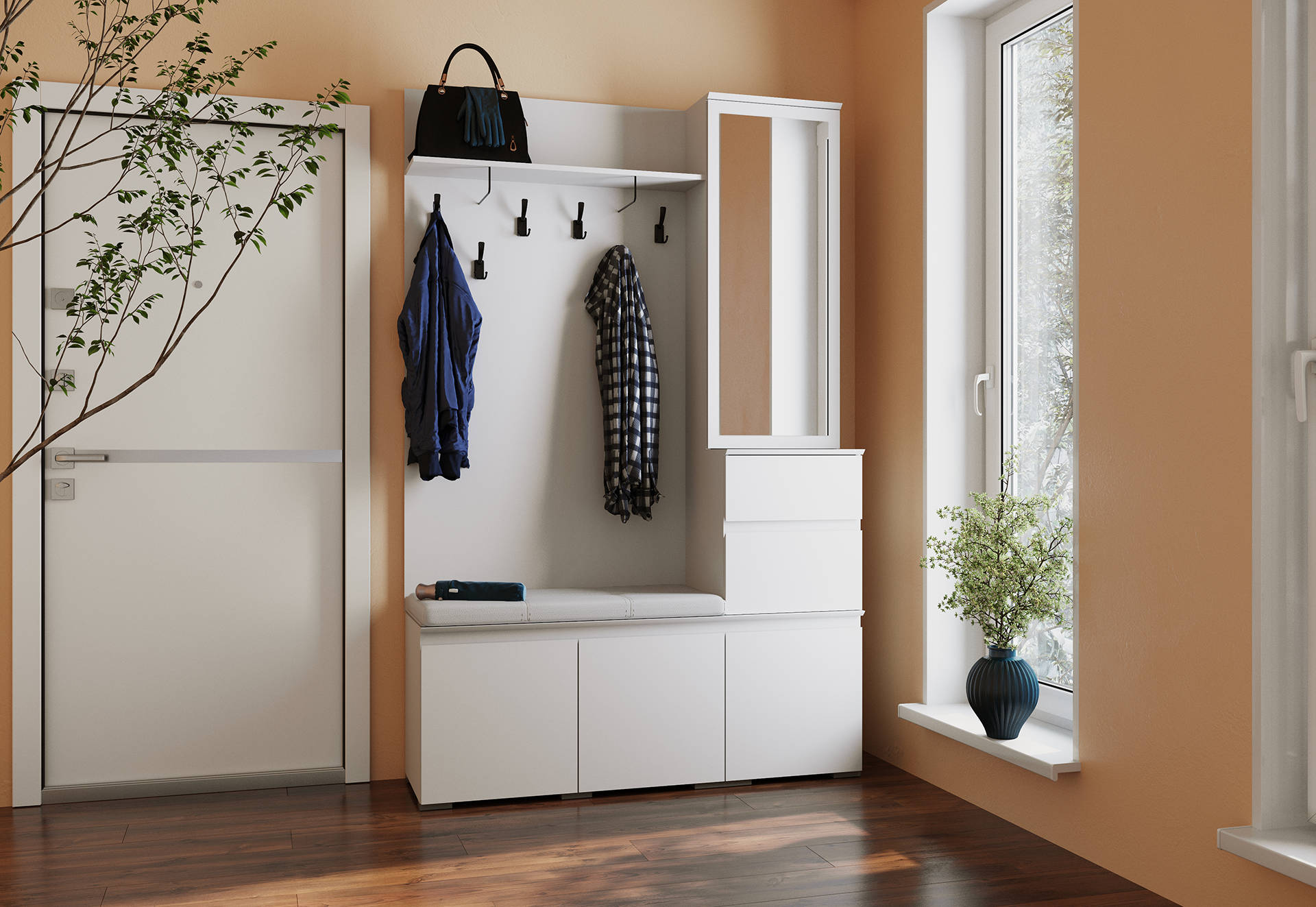 Прихожая Плейона Белая