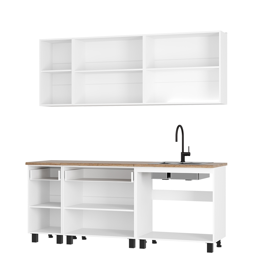 Кухня Монтана 2,0 м белый/графит