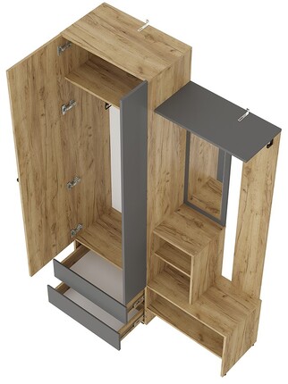 Прихожая Твист ПР-04 крафт-графит