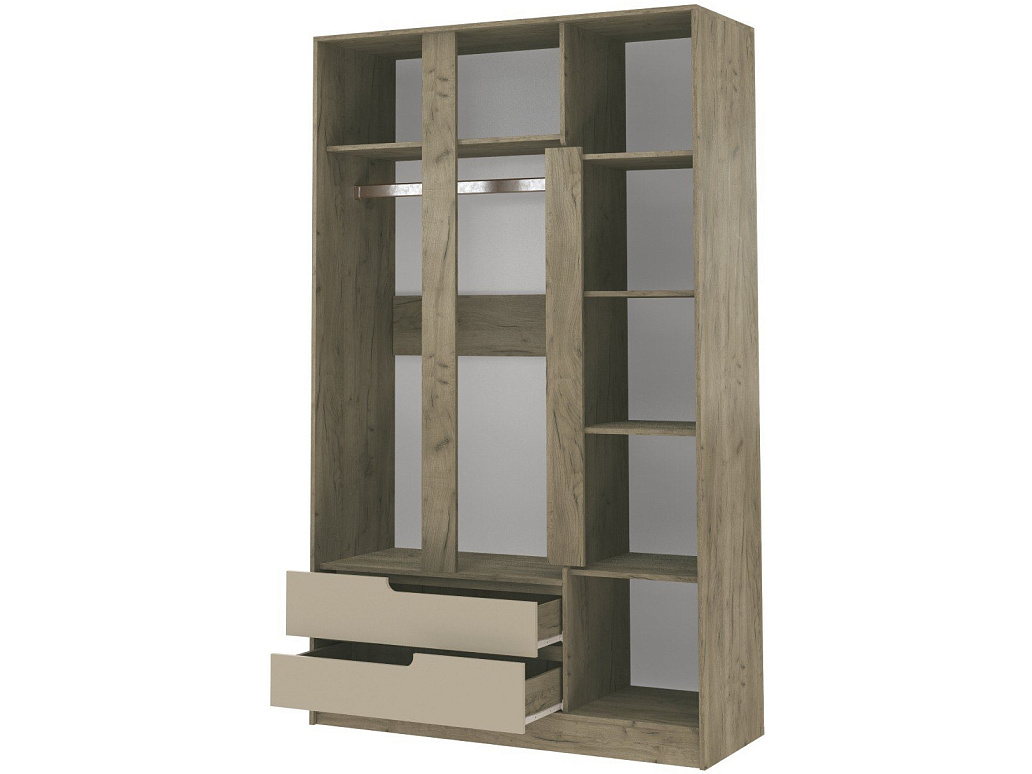 Гавана шкаф 3х ств. дуб крафт серый/кашемир