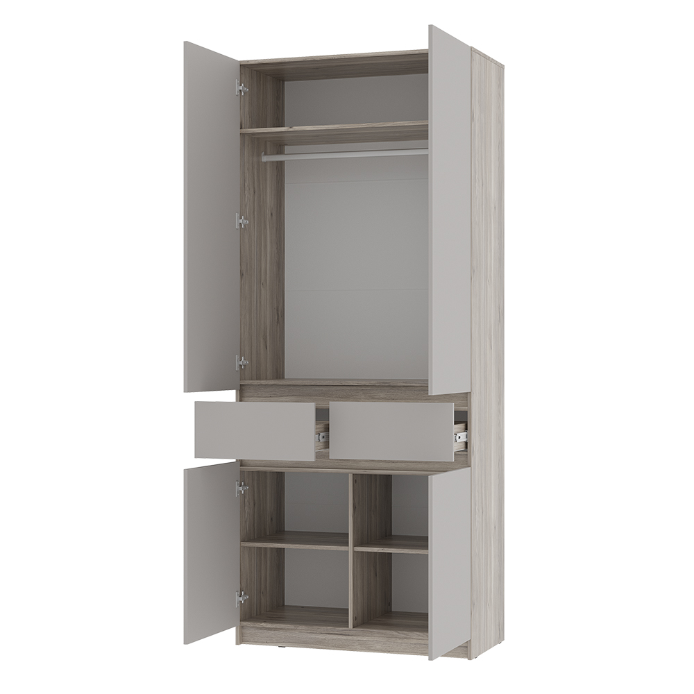 Шкаф 2-х створчатый Багира ШК-03 дуб смоки/кашеми