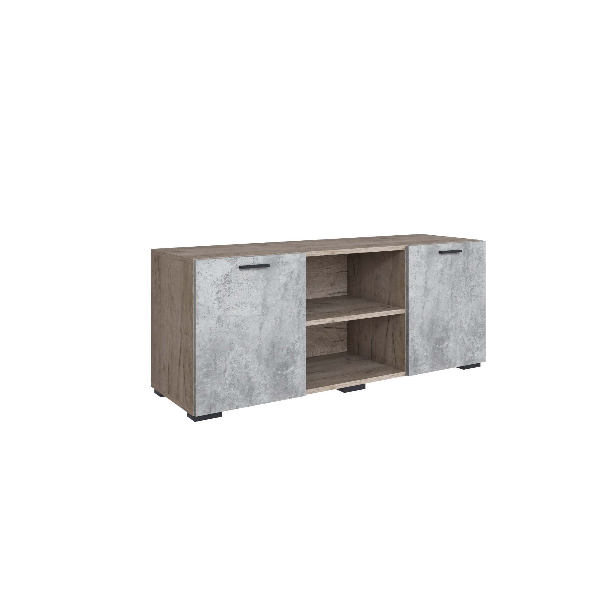 Дублин Тумба ТВ дуб крафт серый/цемент