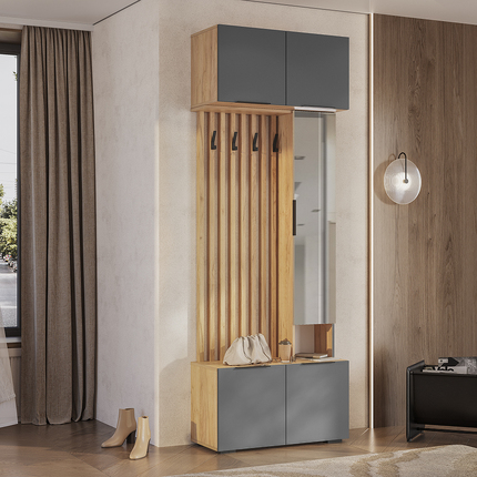 Шкаф навесной Сандра ШКН-02 крафт/графит