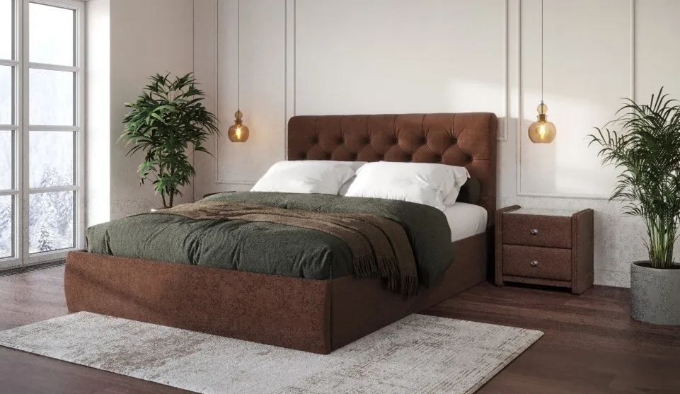 Кровать Беатриче с ПМ 160х200 (Ultra (nut))