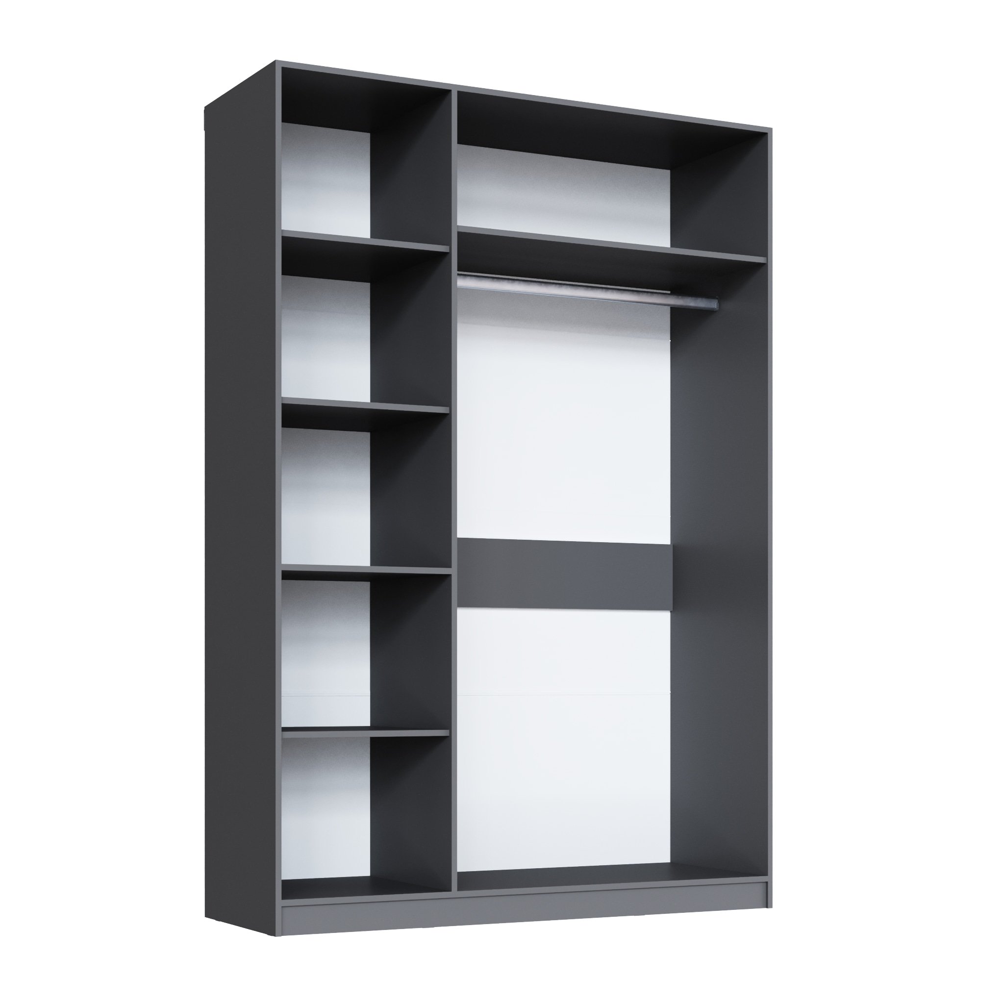 Шкаф 3-х дверный Апполия Графит Серый